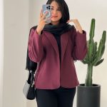 پالتو کتی مدل بنفشه جنس فوتر کد 909