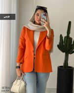 کت زنانه جنس مازراتی رنگ نارنجی