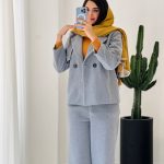 ست پالتو با شلوار جنس فوتر روناک کد 897