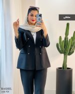 کت شلوار دیپلمات زنانه جنس پرشین رنگ مشکی