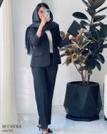 کت و شلوار زنانه جنس مازراتی رنگ مشکی