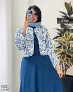 ست سارافون و کت مدل گلی جنس کت رویه کوک دوزی کد 960 - تصویر 4