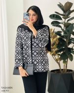 کت زنانه جنس ژاکارد رنگ مشکی