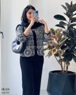 کت مدل ایران جنس لینن ژاکارد آینه کاری شده کد 936 - تصویر 5