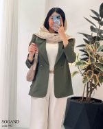 کت مازراتی زنانه رنگ زیتونی