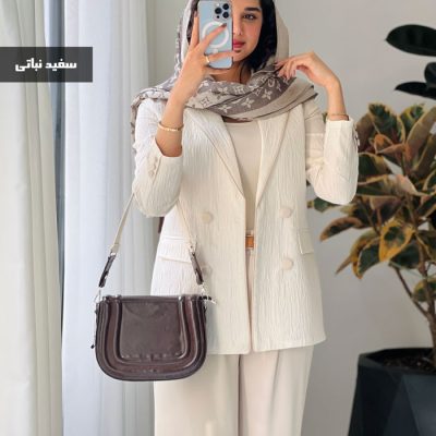 کت مزونی دریا جنس ژاکارد ترک رنگ نباتی