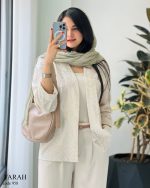 کت مدل فرح جنس لینن کوک دوزی و منجوق کاری شده کد 958