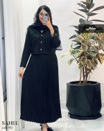 ست کت و دامن مدل ساحل جنس مازراتی کد 952 - تصویر 5