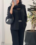 کت مزونی زنانه جنس لنین مشکی