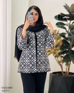 کت زنانه جنس ژاکارد رنگ مشکی