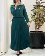 ست کت و دامن مدل ساحل جنس مازراتی کد 952 - تصویر 3