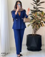 کت و شلوار آنیلا جنس مازراتی درجه یک کد 947 - تصویر 4