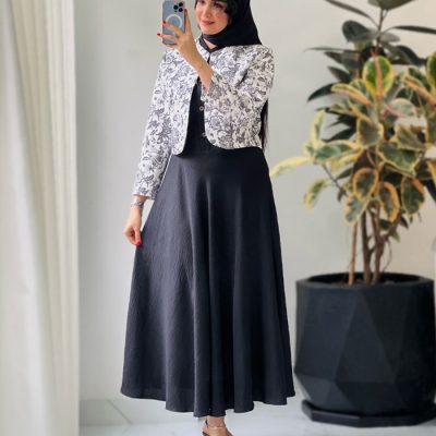 ست سارافون و کت مدل گلی جنس کت رویه کوک دوزی کد 960