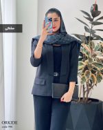 مانتو کتی بهاره جنس بیسکوییتی رنگ مشکی
