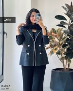 کت مزونی دریا جنس ژاکارد ترک رنگ مشکی