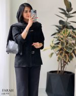 کت مدل فرح جنس لینن کوک دوزی و منجوق کاری شده کد 958 - تصویر 3