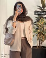 کت مدل گیلدخت جنس لینن کوک دوزی و پولک دوزی کد 961 - تصویر 3