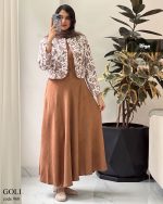 ست سارافون و کت مدل گلی جنس کت رویه کوک دوزی کد 960 - تصویر 8