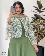 ست سارافون و کت مدل گلی جنس کت رویه کوک دوزی کد 960 - تصویر 5
