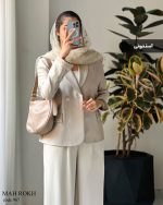 کت مدل ماهرخ جنس مازراتی کج راه کد 967 - تصویر 2
