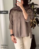 حراج شومیز مانتویی پرنسا جنس لینن شانتون کد 995 - تصویر 10