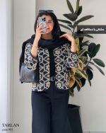 کت مدل ترلان جنس لینن سوزن دوزی و پولک دوزی کد 985 - تصویر 3