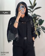 کت مدل صنم جنس لینن کوک دوزی و مجوق کاری شده کد 986 - تصویر 2