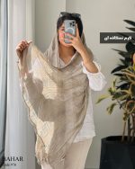 شال ابریشم میله ای دور گیپور مدل بهار کد 976 - تصویر 7