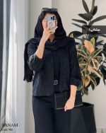 کت مدل صنم جنس لینن کوک دوزی و مجوق کاری شده کد 986 - تصویر 3