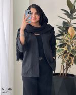 مانتو کتی مدل نگین جنس ژاکارد ترک پفکی کد 973 - تصویر 2