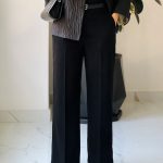 شلوار بگ کامل مشکی جنس گاواردین کد 990