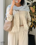 کت مدل آذین جنس لینن خامه دوزی کد 987 - تصویر 7