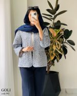 کت مدل گلی جنس لینن ژاکارد کد 993 - تصویر 7
