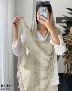 شال ابریشم میله ای دور گیپور مدل بهار کد 976 - تصویر 8
