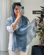 شال ابریشم میله ای دور گیپور مدل بهار کد 976 - تصویر 3