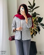 کت مدل گلی جنس لینن ژاکارد کد 993 - تصویر 4
