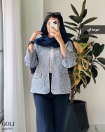 کت مدل گلی جنس لینن ژاکارد کد 993 - تصویر 8