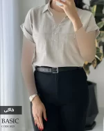 شومیز بیسیک جنس کرپ تابستونه کد 1023 - تصویر 6