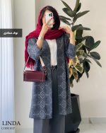 مانتو بلند مدل لیندا جنس گازوییلی سوزن دوزی کد 1017 - تصویر 3