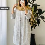 مانتو بلند مدل لیندا جنس گازوییلی سوزن دوزی کد 1017