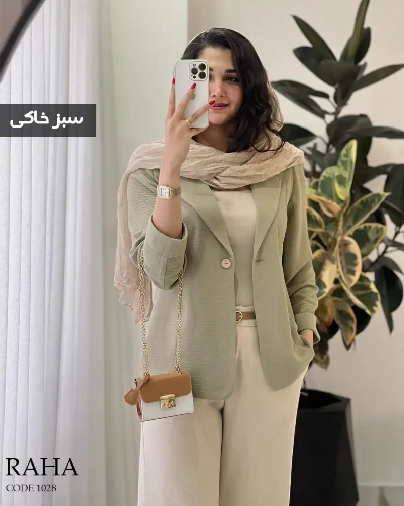 کت مدل رها جنس لینن کنفی کد 1028 - تصویر 8