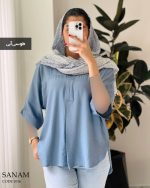 شومیز مانتویی صنم جنس بابوس ۳ نخ درجه یک کد 1016 - تصویر 5