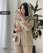 تک کت گیسو جنس لینن پنبه درجه یک کد 1031 - تصویر 3