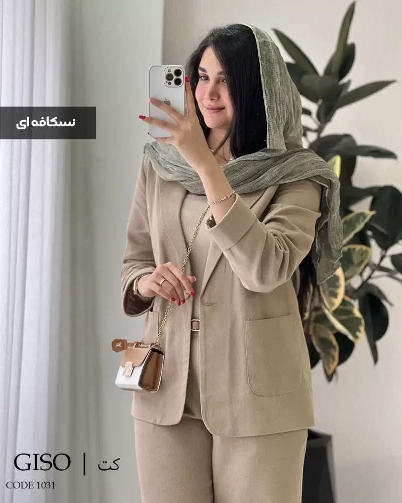 تک کت گیسو جنس لینن پنبه درجه یک کد 1031 - تصویر 3