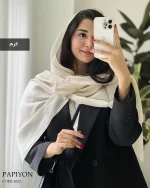 شال پاپیون جنس ابریشم کد 1022 - تصویر 3