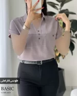 شومیز بیسیک جنس کرپ تابستونه کد 1023 - تصویر 4