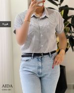 شومیز مدل آیدا جنس کار نخ تایلندی کد 1010 - تصویر 15