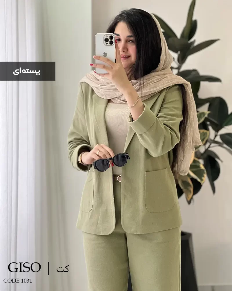تک کت گیسو جنس لینن پنبه درجه یک کد 1031 - تصویر 2
