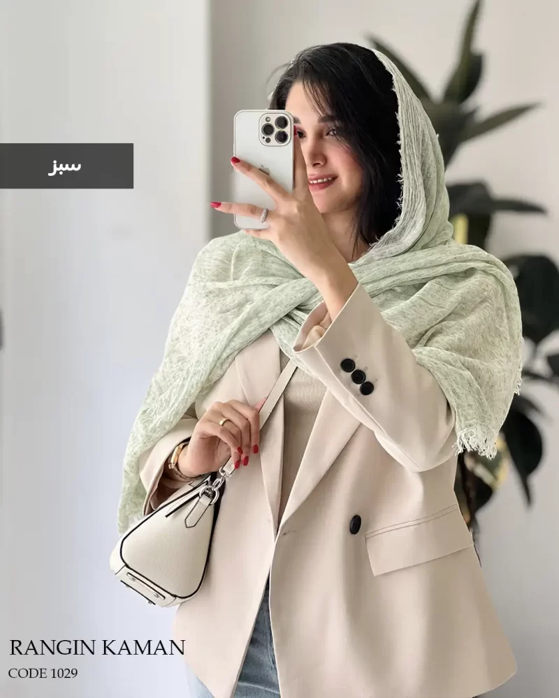 شال رنگین کمان جنس کنفی ابروبادی کد 1029 - تصویر 2