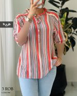 شومیز نخی آستین 3 ربع جنس کریشه کد 998 - تصویر 4